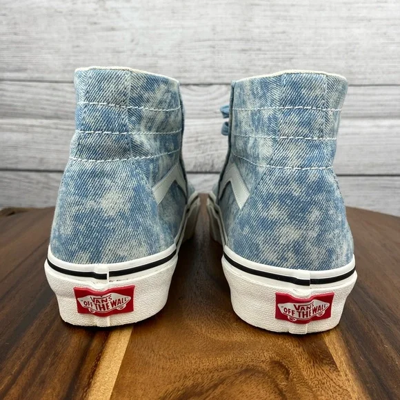 Vans Sk8 Hi Tapered Denim Destroy Winter Sky Sneaker Women’s Shoe Size 6.5 - Picture 8 of 11